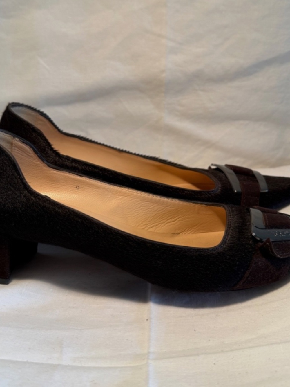 Rare Tod's PonyHair Kitten Heels With Buckle Detail